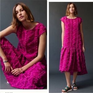 Anthropologie Blythe Textured Midi Dress Sz. S